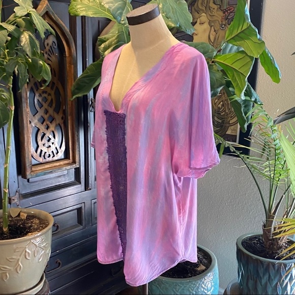 Revolve Gypsy 05 tie dye caftan Dolan tunic top - Picture 4 of 13